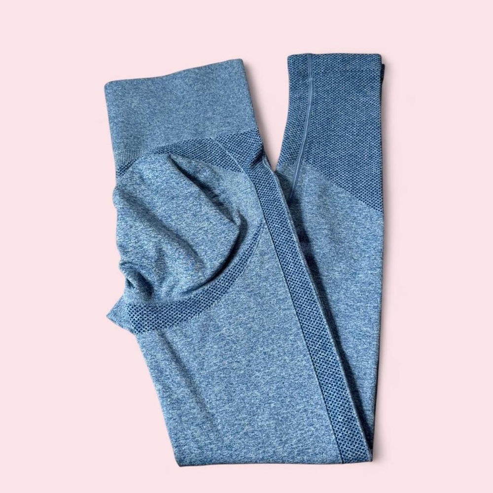 Women’s High Waisted Contour Seamless Leggings Blue Small